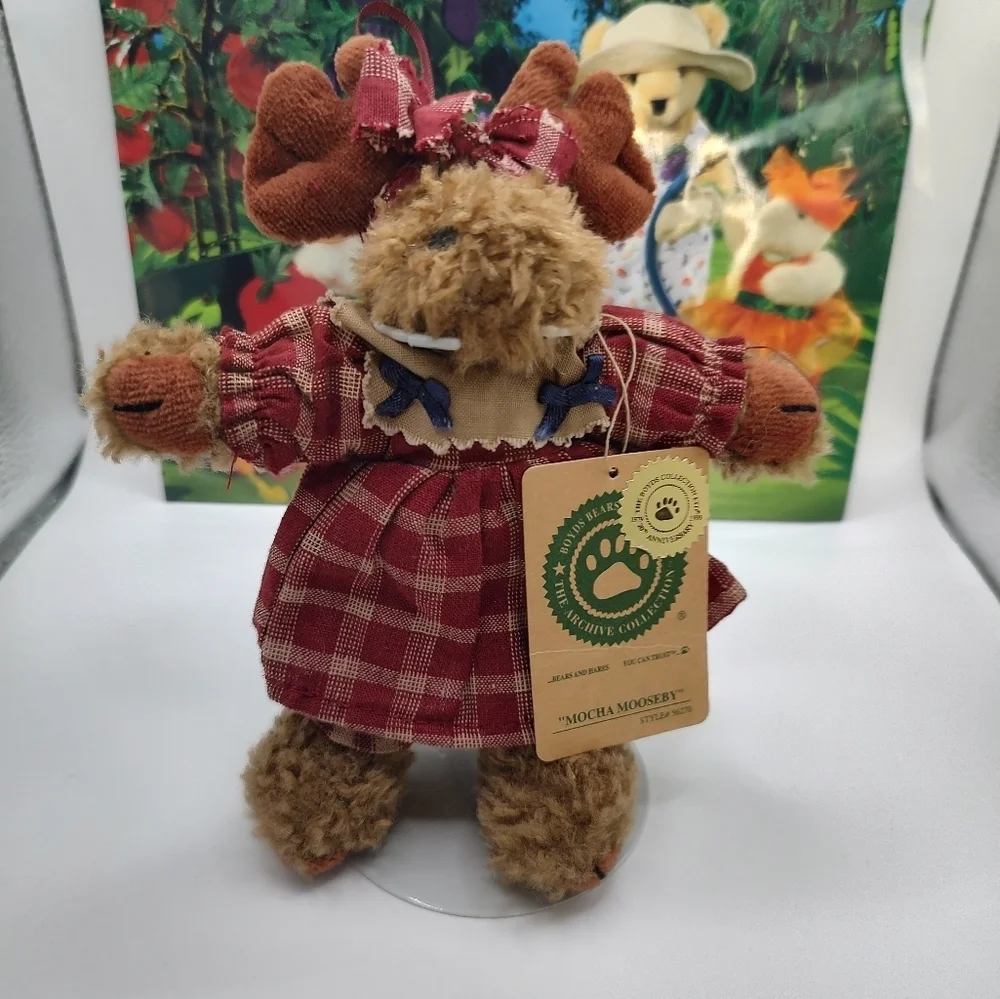 💥3/$20 Boyds Bears Plush Ornament Mocha Mooseby 20th Anniversary!